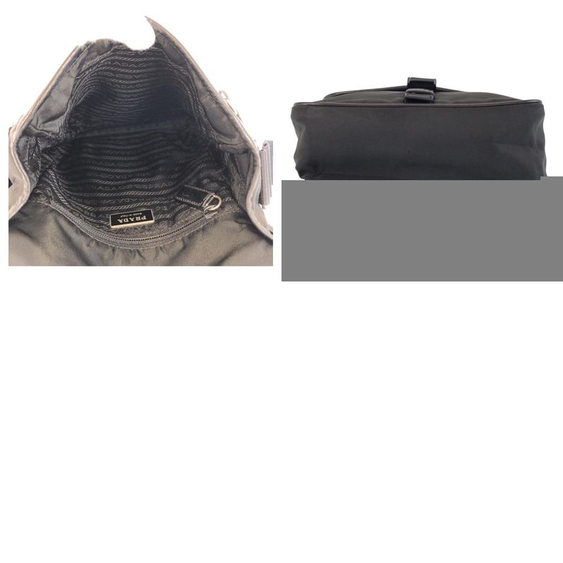 Prada Tessuto Triangle Logo Plate Black Silver Hardware Nylon Shoulder Bag — view 9