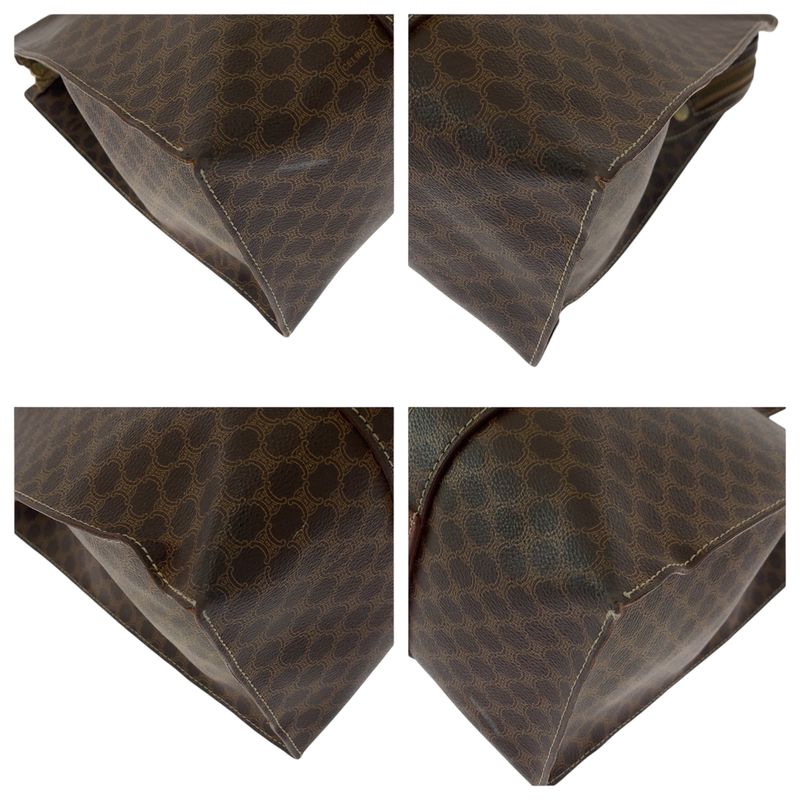 Celine Vintage Macadam Pattern Brown Gold Hardware Mc96 Tote Bag — view 3