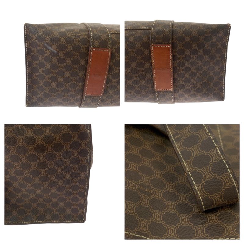 Celine Vintage Macadam Pattern Brown Gold Hardware Mc96 Tote Bag — view 6