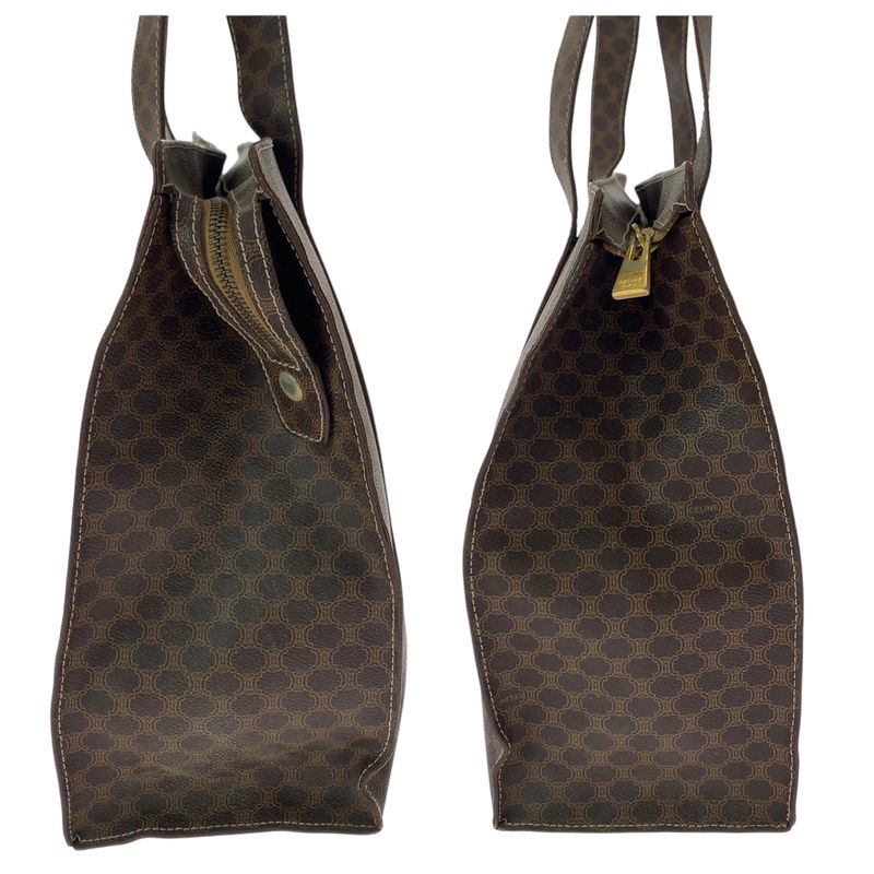Celine Vintage Macadam Pattern Brown Gold Hardware Mc96 Tote Bag — view 8