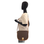 Celine Vintage Macadam Brown Gold Hardware Leather Shoulder Bag Pochette — view 7