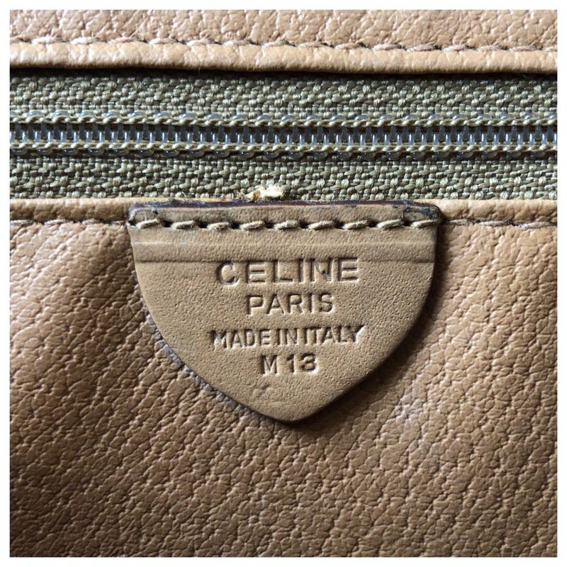 Celine Vintage Macadam Brown Gold Hardware Leather Shoulder Bag Pochette — view 4