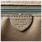 Celine Vintage Macadam Brown Gold Hardware Leather Shoulder Bag Pochette — view 4