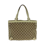 Gucci Beige Ivory Gold Hardware GG Canvas Tote Handbag — view 2