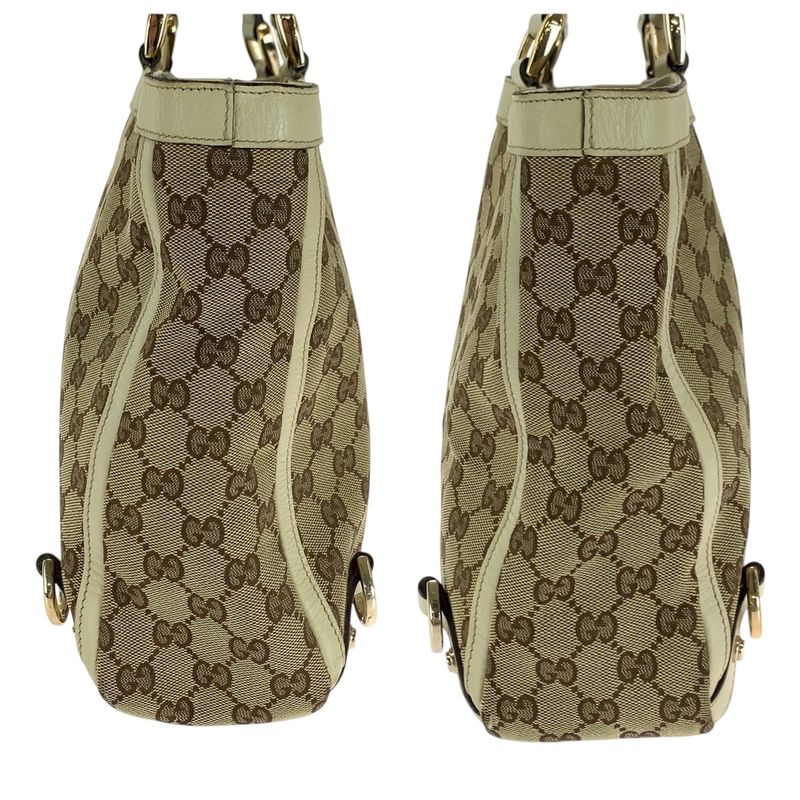 Gucci Beige Ivory Gold Hardware GG Canvas Tote Handbag — view 8