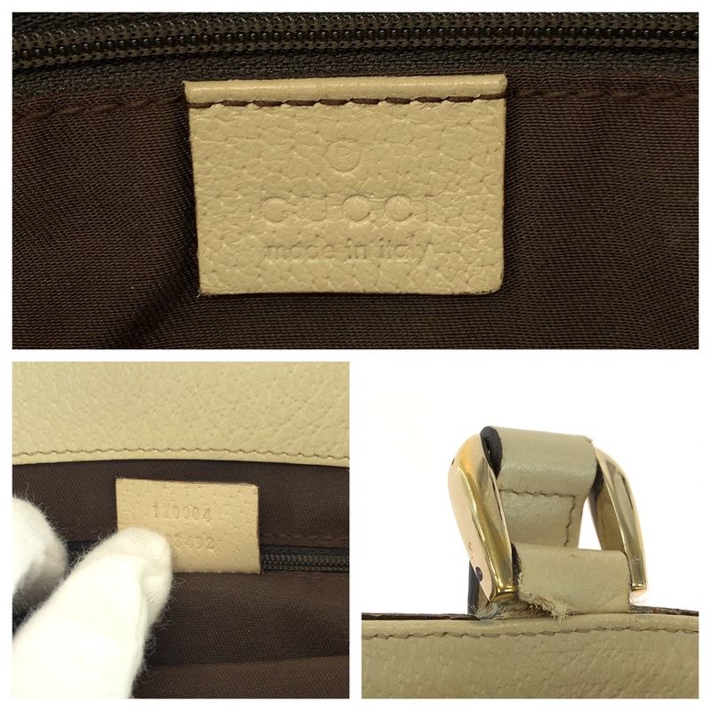 Gucci Beige Ivory Gold Hardware GG Canvas Tote Handbag — view 4