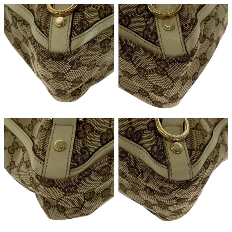 Gucci Beige Ivory Gold Hardware GG Canvas Tote Handbag — view 3