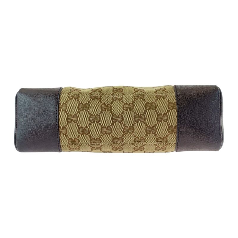 Gucci Beige Brown Silver Hardware GG Canvas Leather Crossbody — view 3