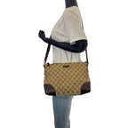Gucci Beige Brown Silver Hardware GG Canvas Leather Crossbody — view 4