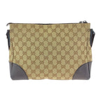 Gucci Beige Brown Silver Hardware GG Canvas Leather Crossbody — view 2
