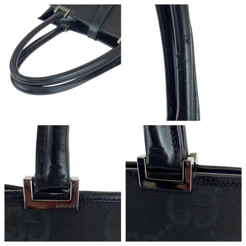 Gucci Jackie Black Silver Hardware GG Canvas 002 1064 Tote Bag Handbag — view 5