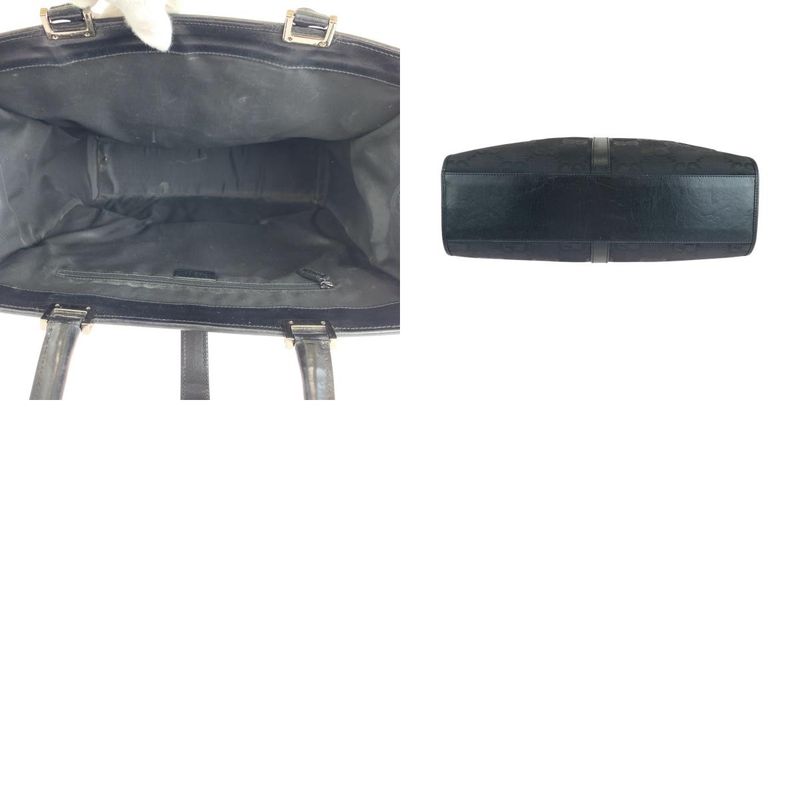 Gucci Jackie Black Silver Hardware GG Canvas 002 1064 Tote Bag Handbag — view 9