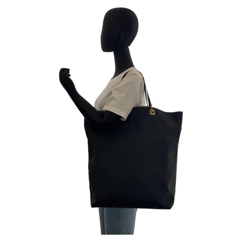 Gucci Black Gold Hardware GG Canvas Leather 002 1097 Tote Bag — view 5