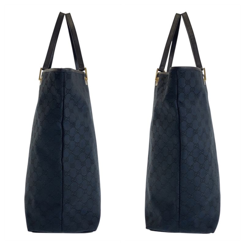 Gucci Black Gold Hardware GG Canvas Leather 002 1097 Tote Bag — view 7