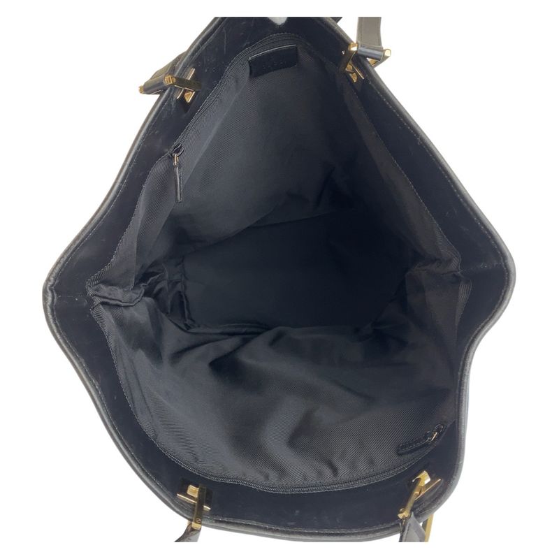 Gucci Black Gold Hardware GG Canvas Leather 002 1097 Tote Bag — view 6