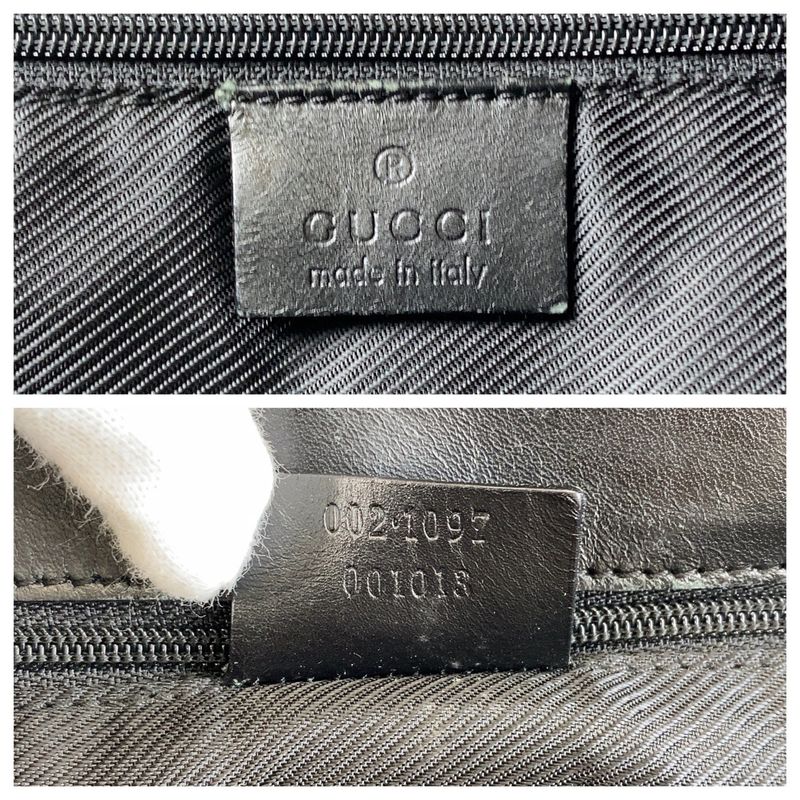 Gucci Black Gold Hardware GG Canvas Leather 002 1097 Tote Bag — view 4