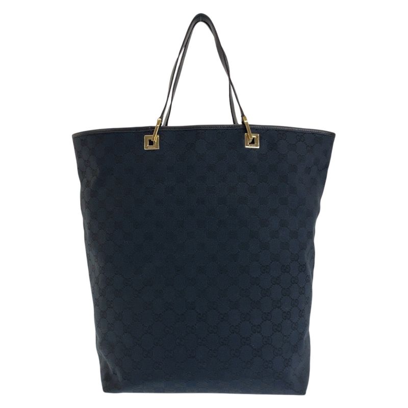 Gucci Black Gold Hardware GG Canvas Leather 002 1097 Tote Bag — view 2
