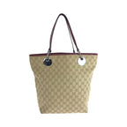 Gucci Beige Red Silver Hardware GG Canvas Tote Bag Handbag — view 2