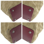 Gucci Beige Red Silver Hardware GG Canvas Tote Bag Handbag — view 3