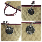 Gucci Beige Red Silver Hardware GG Canvas Tote Bag Handbag — view 5