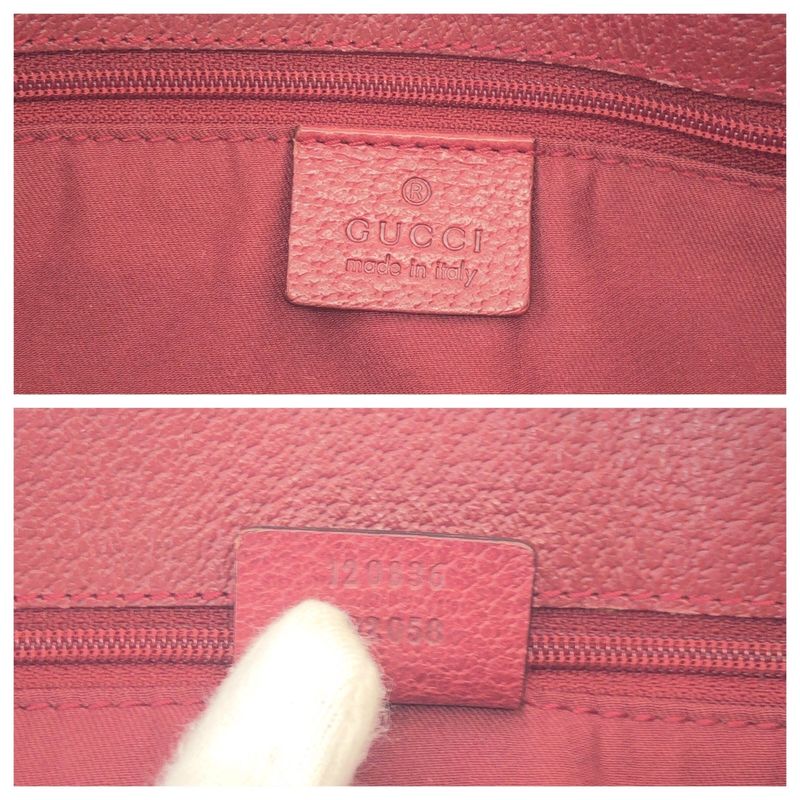 Gucci Beige Red Silver Hardware GG Canvas Tote Bag Handbag — view 4