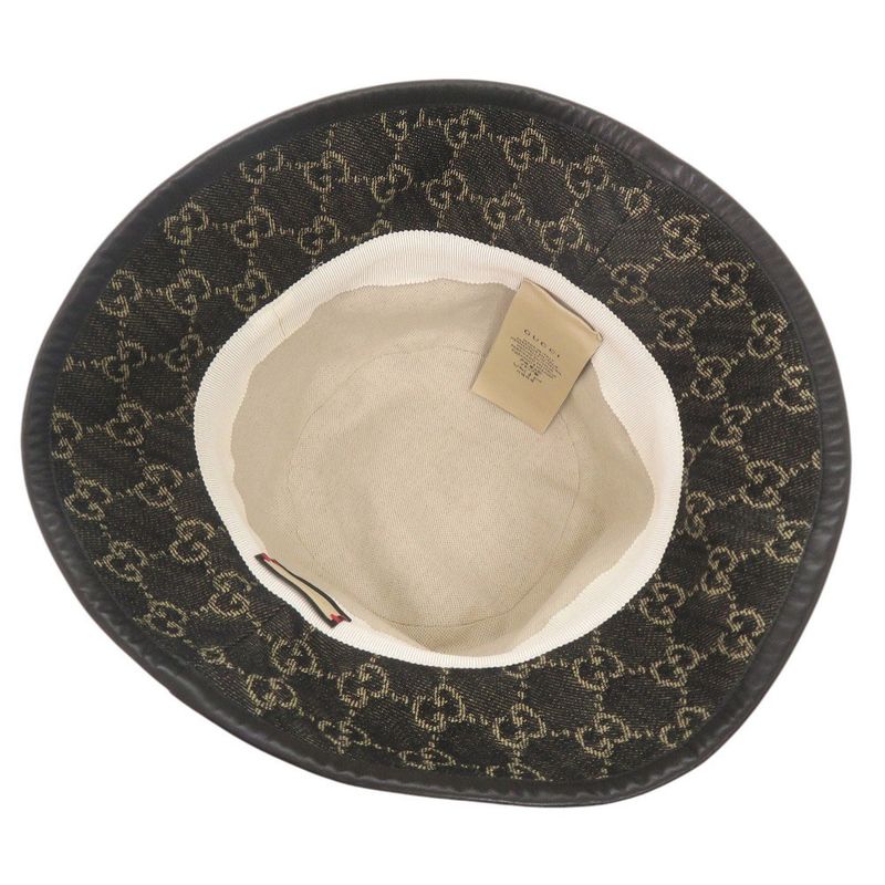 Gucci Bucket Hat Size M Cotton Black 1065 — view 3