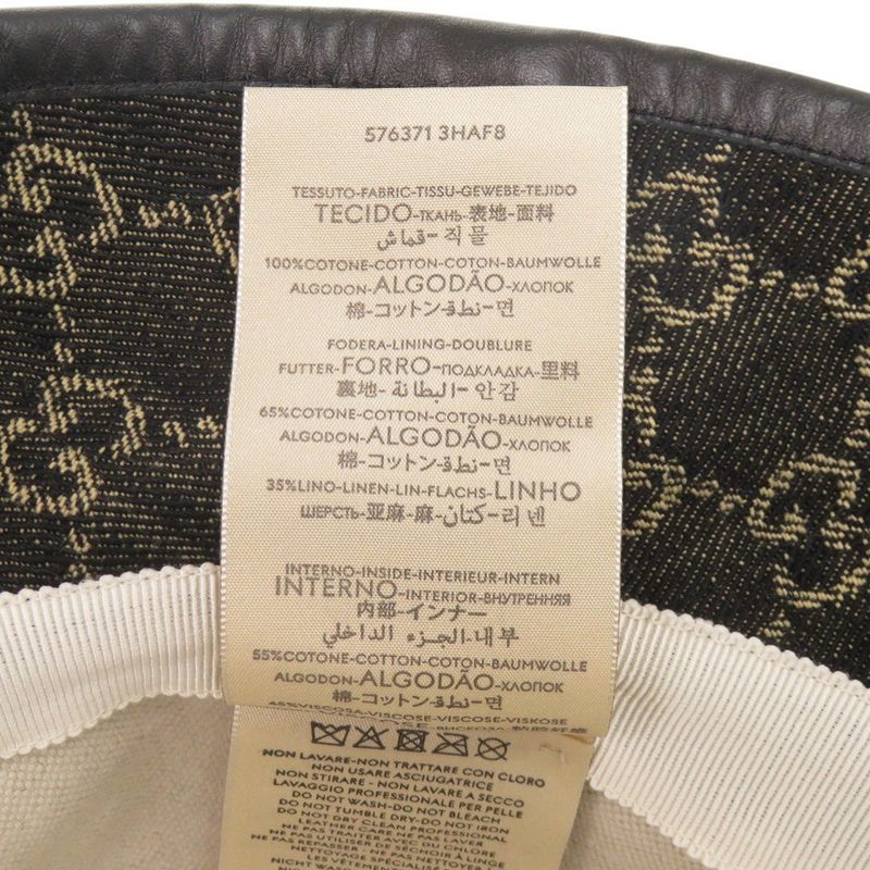 Gucci Bucket Hat Size M Cotton Black 1065 — view 6