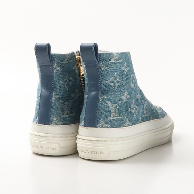 Louis Vuitton Stellar Line Sneakers Size 36.5 High Cut Denim Monogram — view 3