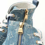 Louis Vuitton Stellar Line Sneakers Size 36.5 High Cut Denim Monogram — view 6