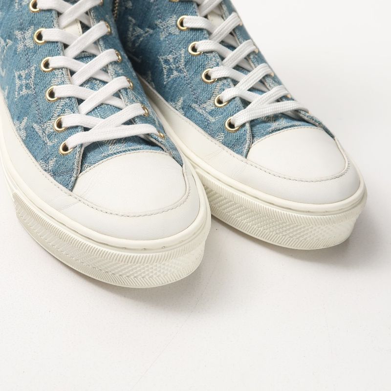 Louis Vuitton Stellar Line Sneakers Size 36.5 High Cut Denim Monogram — view 7