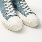 Louis Vuitton Stellar Line Sneakers Size 36.5 High Cut Denim Monogram — view 7