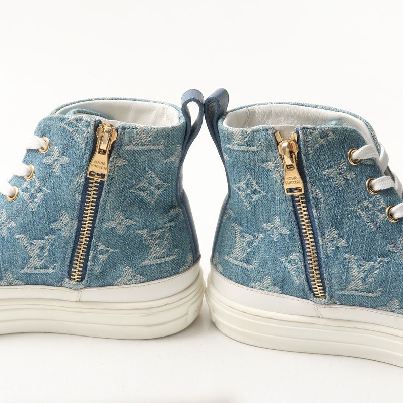 Louis Vuitton Stellar Line Sneakers Size 36.5 High Cut Denim Monogram — view 5