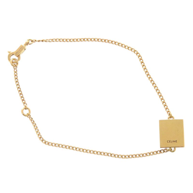 Celine Alphabet P Initial 46 B0 P6 bra GP Gold Bracelet 0630 — view 4