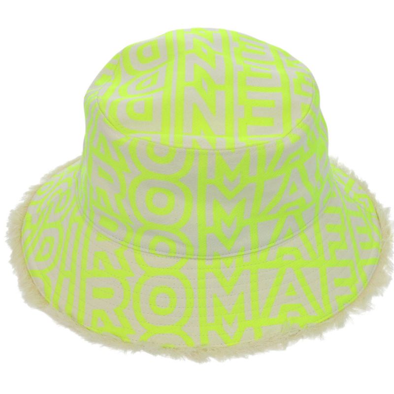 Fendi Marc Jacobs Collaboration Bucket Hat Cotton Polyester Neon Yellow — view 3
