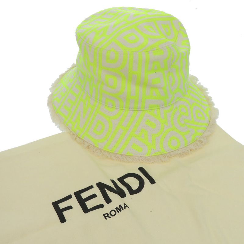 Fendi Marc Jacobs Collaboration Bucket Hat Cotton Polyester Neon Yellow — view 2