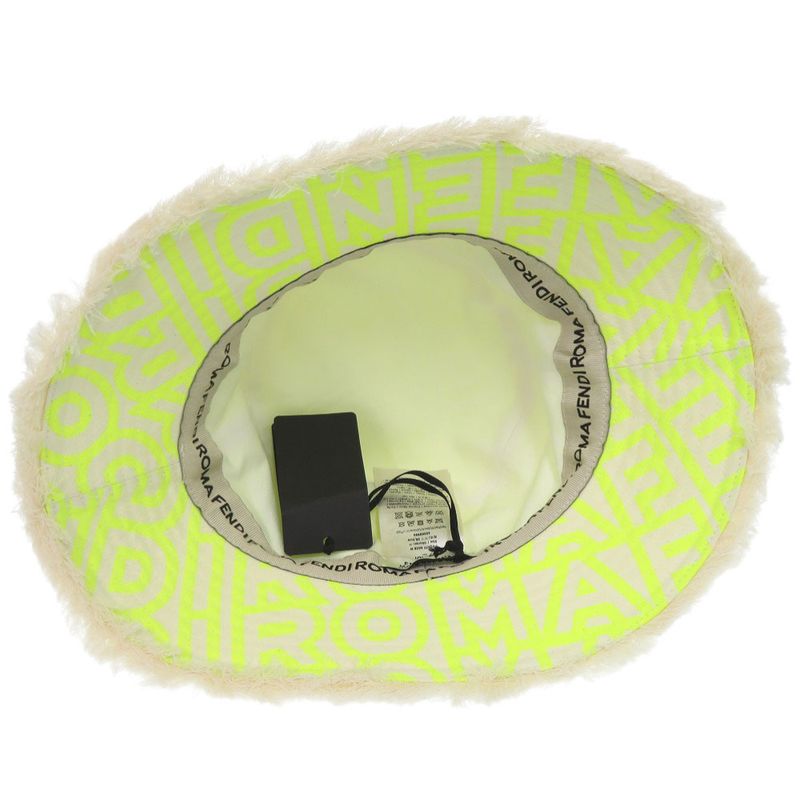 Fendi Marc Jacobs Collaboration Bucket Hat Cotton Polyester Neon Yellow — view 6