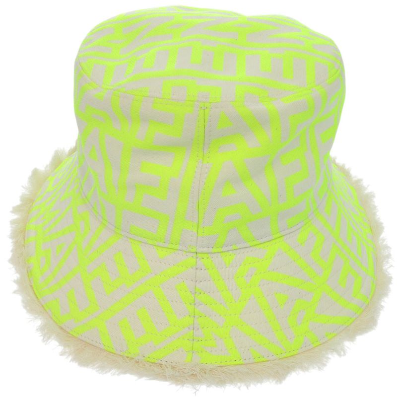 Fendi Marc Jacobs Collaboration Bucket Hat Cotton Polyester Neon Yellow — view 4