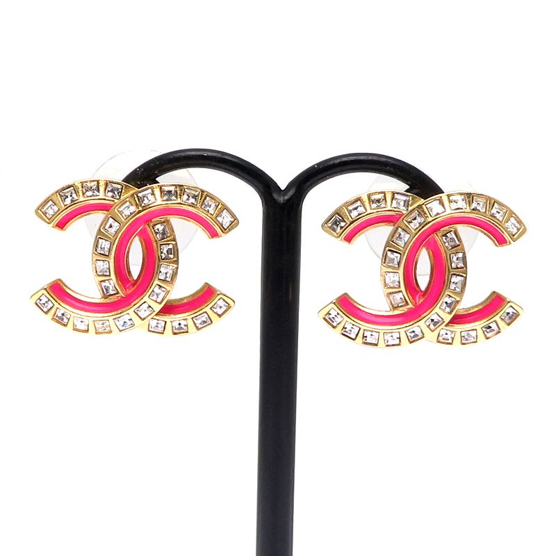 Chanel Tricolor Crystal Embellished Earrings — view 3