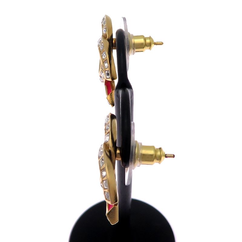 Chanel Tricolor Crystal Embellished Earrings — view 4