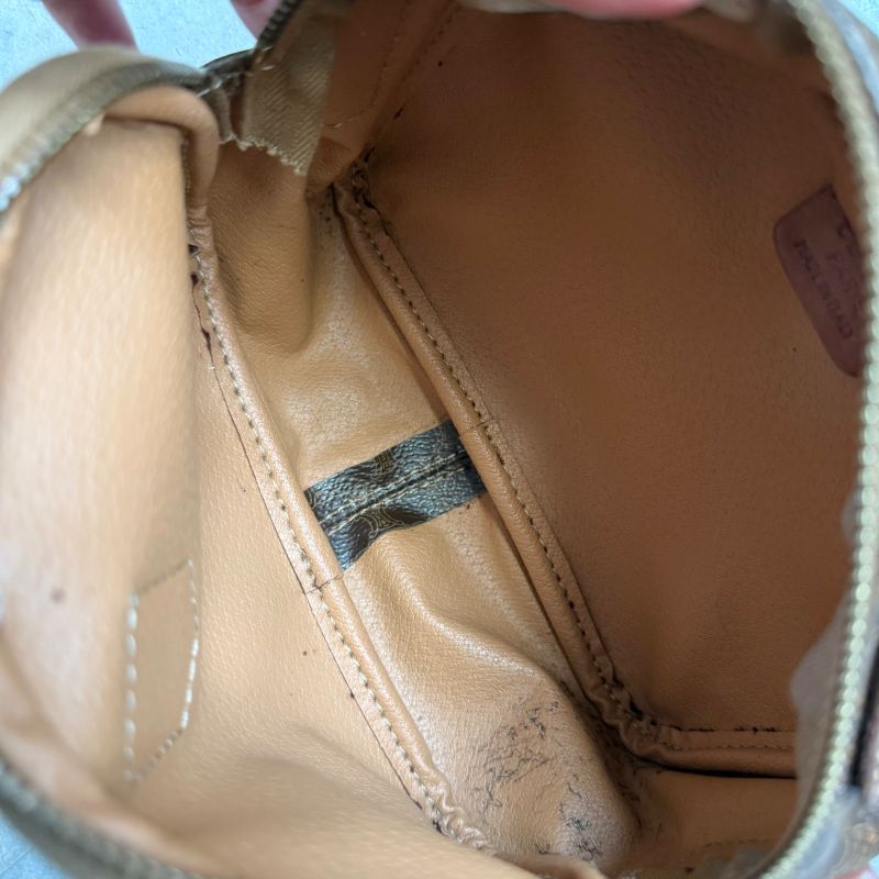 Celine Macadam Pattern Vintage Mini Handbag Pouch Triomphe Calf Leather Brown — view 9