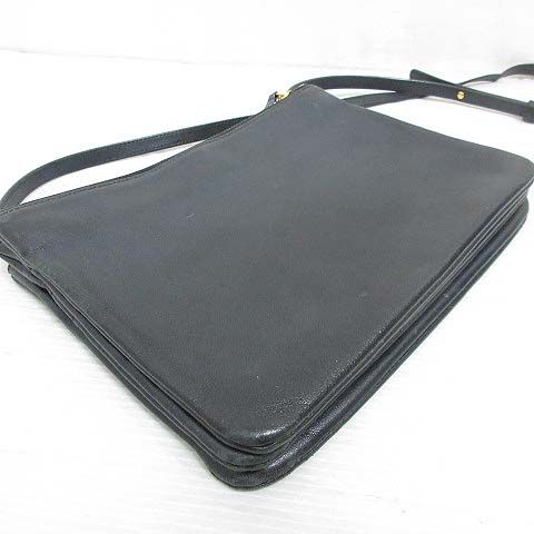 Celine Trio Large Shoulder Bag Leather Crossbody Black Storage with Aa — view 3