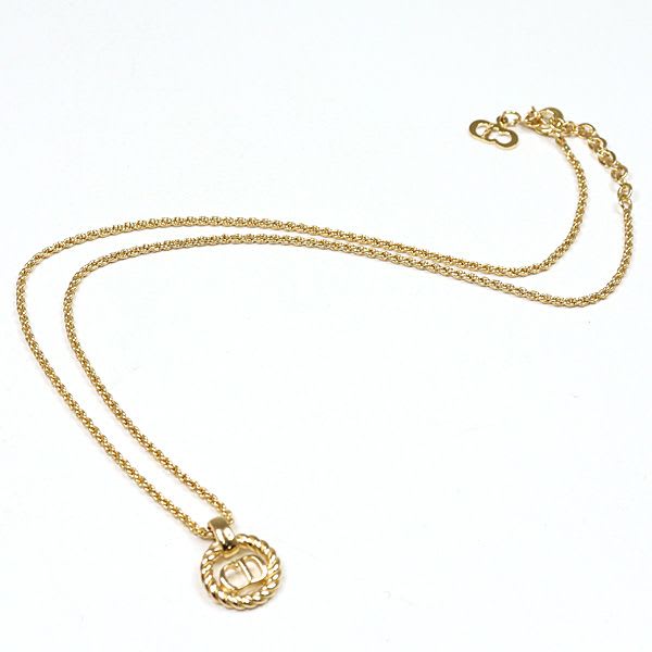 Dior Logo Necklace Gold Color 45.8 cm Rope Circle Costume Jewelry — view 7