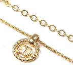 Dior Logo Necklace Gold Color 45.8 cm Rope Circle Costume Jewelry — view 3