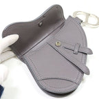 Dior Saddle Pouch Leather Gray CD Hook Hardware Mini Accessory — view 7
