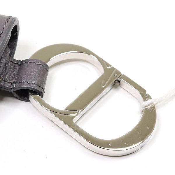 Dior Saddle Pouch Leather Gray CD Hook Hardware Mini Accessory — view 4