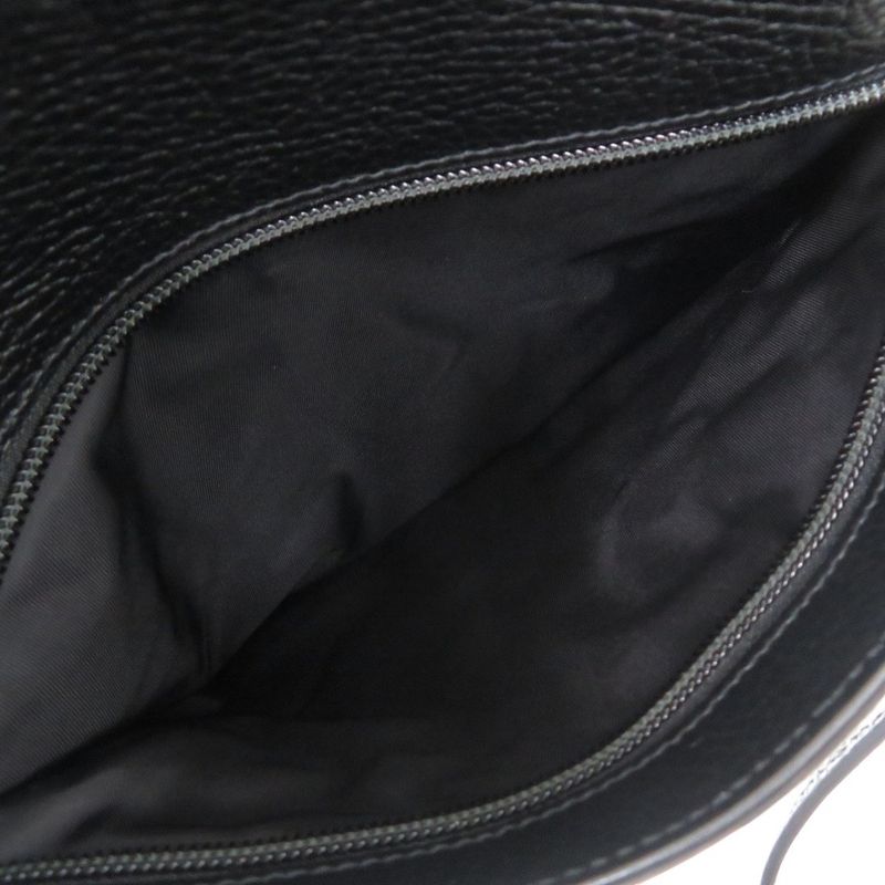 Gucci GG Pattern Guccissima Shoulder Bag Leather Nylon Black — view 4