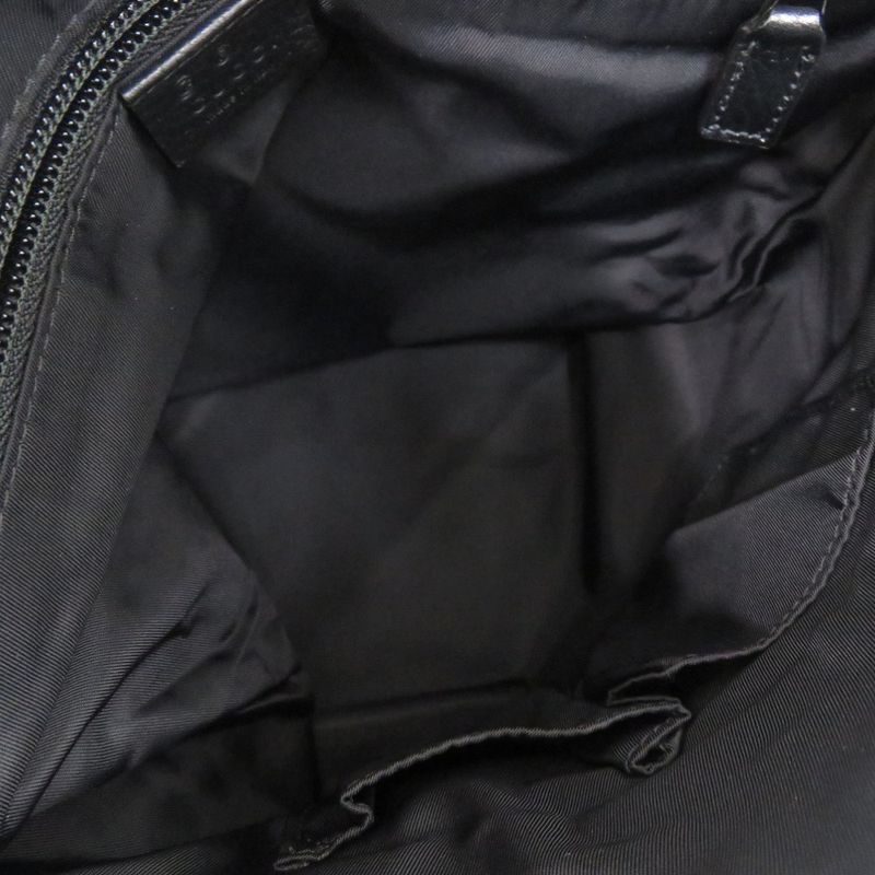 Gucci GG Pattern Guccissima Shoulder Bag Leather Nylon Black — view 5