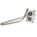 Chanel Cassette Tape Rhinestone Necklace Plastic Clear 1434 — view 5