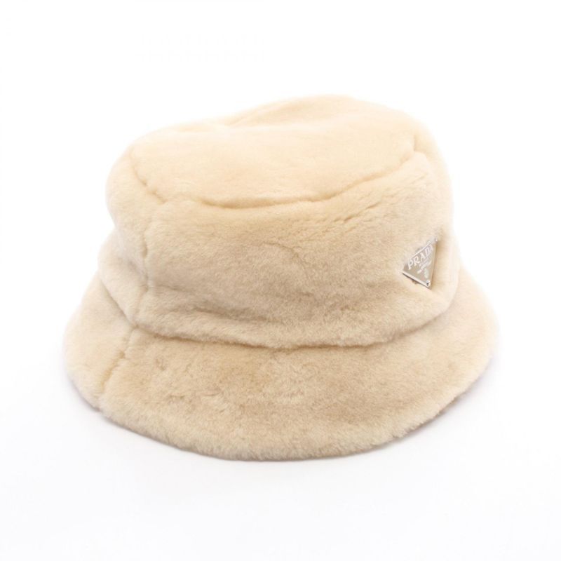 Prada Hat Triangle Logo 1 Hc137 Beige Other — view 2