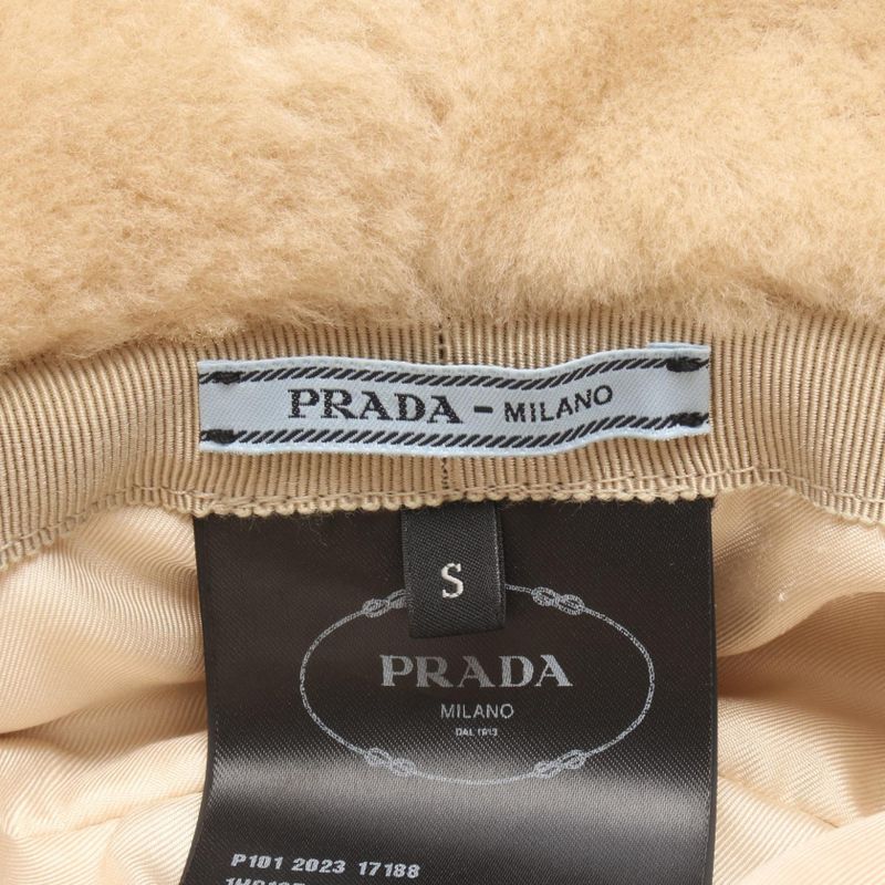 Prada Hat Triangle Logo 1 Hc137 Beige Other — view 4